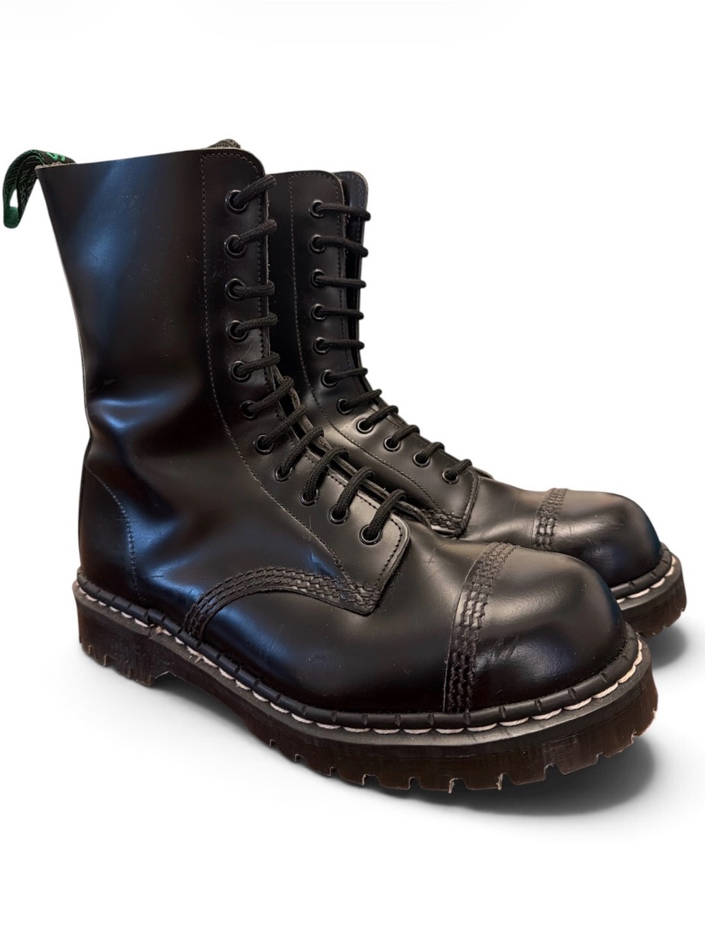 Solovair Englander 11-Eye Black Steel Toe Derby Boots - UK 7 / US 8